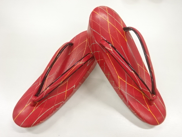 JAPANESE KIMONO / UNUSED ABSTRACT PATTERN ZORI (25 CM)